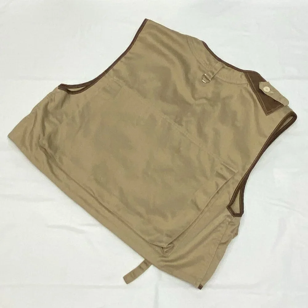 Stansport Vintage Outdoor Fish Hunt Angler Utility Pocket Pouch Vest Tan Brown L